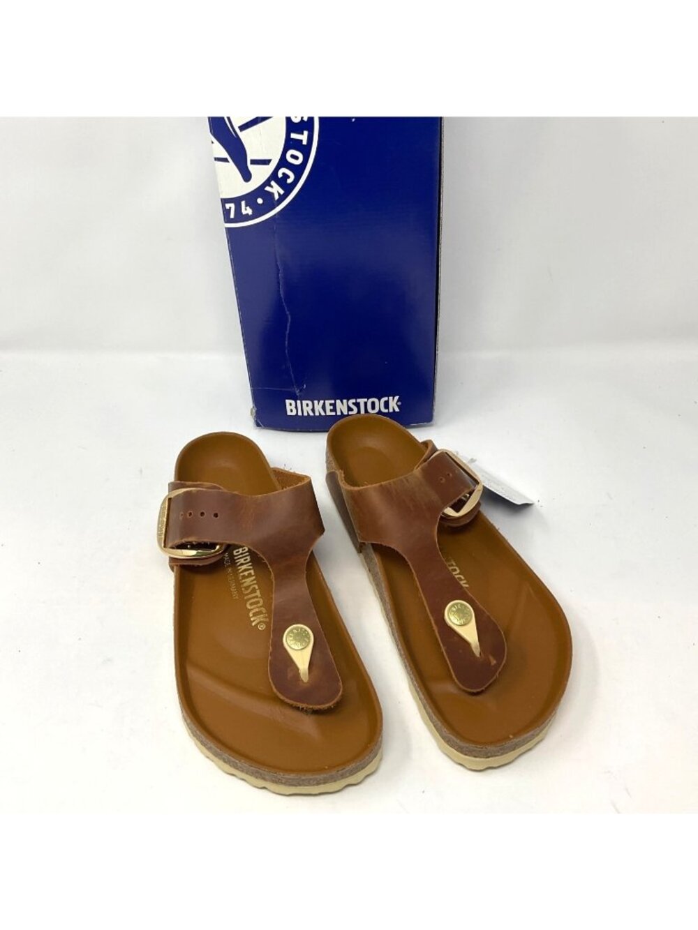 Birkenstock Gizeh Big Buckle Cognac Women's Sandals EU 38 US 7-7.5 Regular Fit